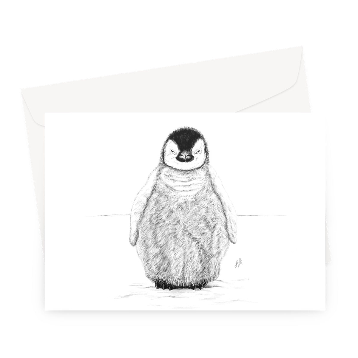 Baby Penguin Large Christmas Card Greeting Card
