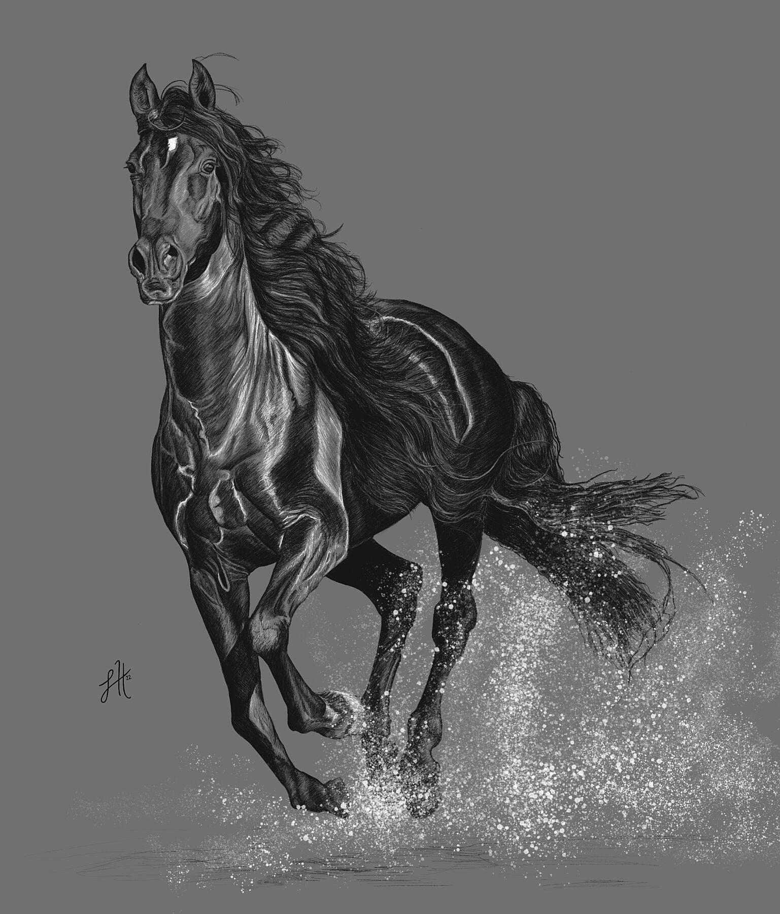 Running Horse Drawing