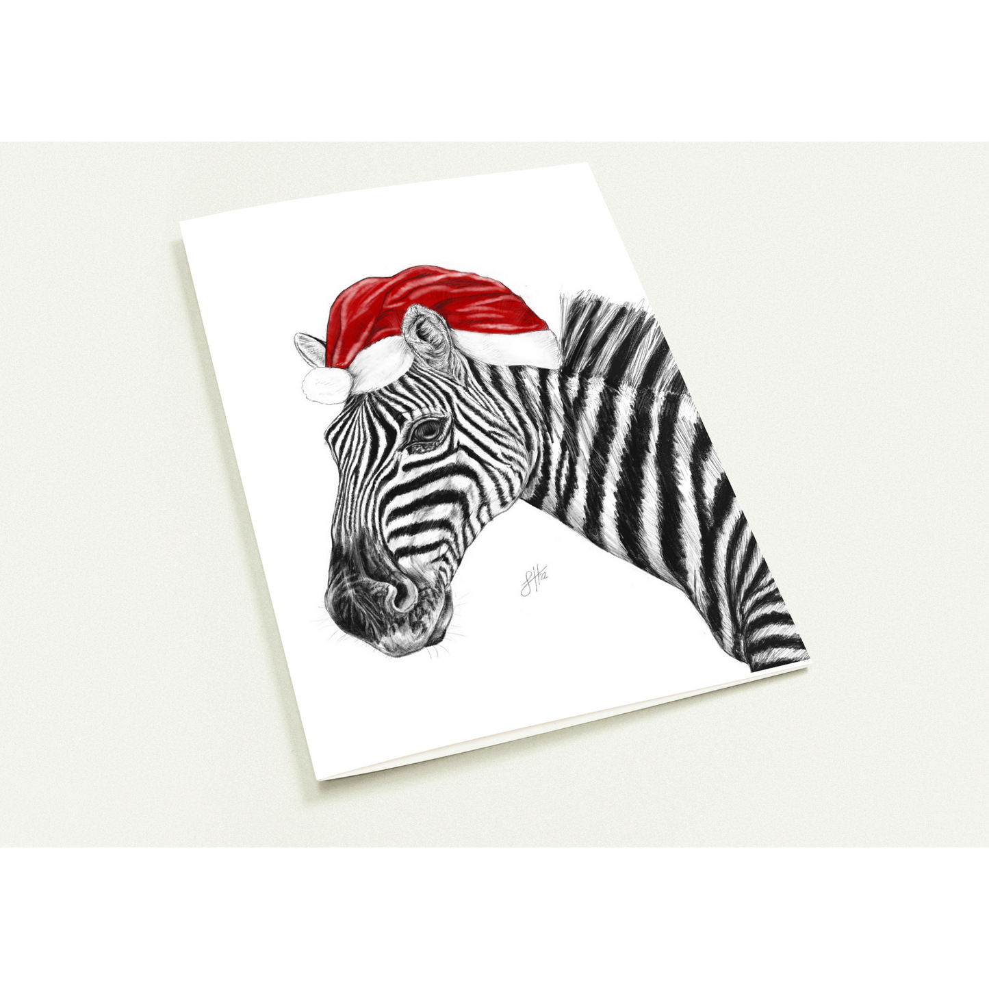 Festive Zebra Greetings Cards (Pack of 10)