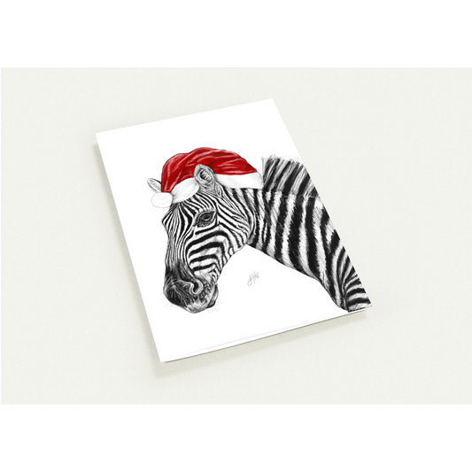 Festive Zebra Greetings Cards (Pack of 10)