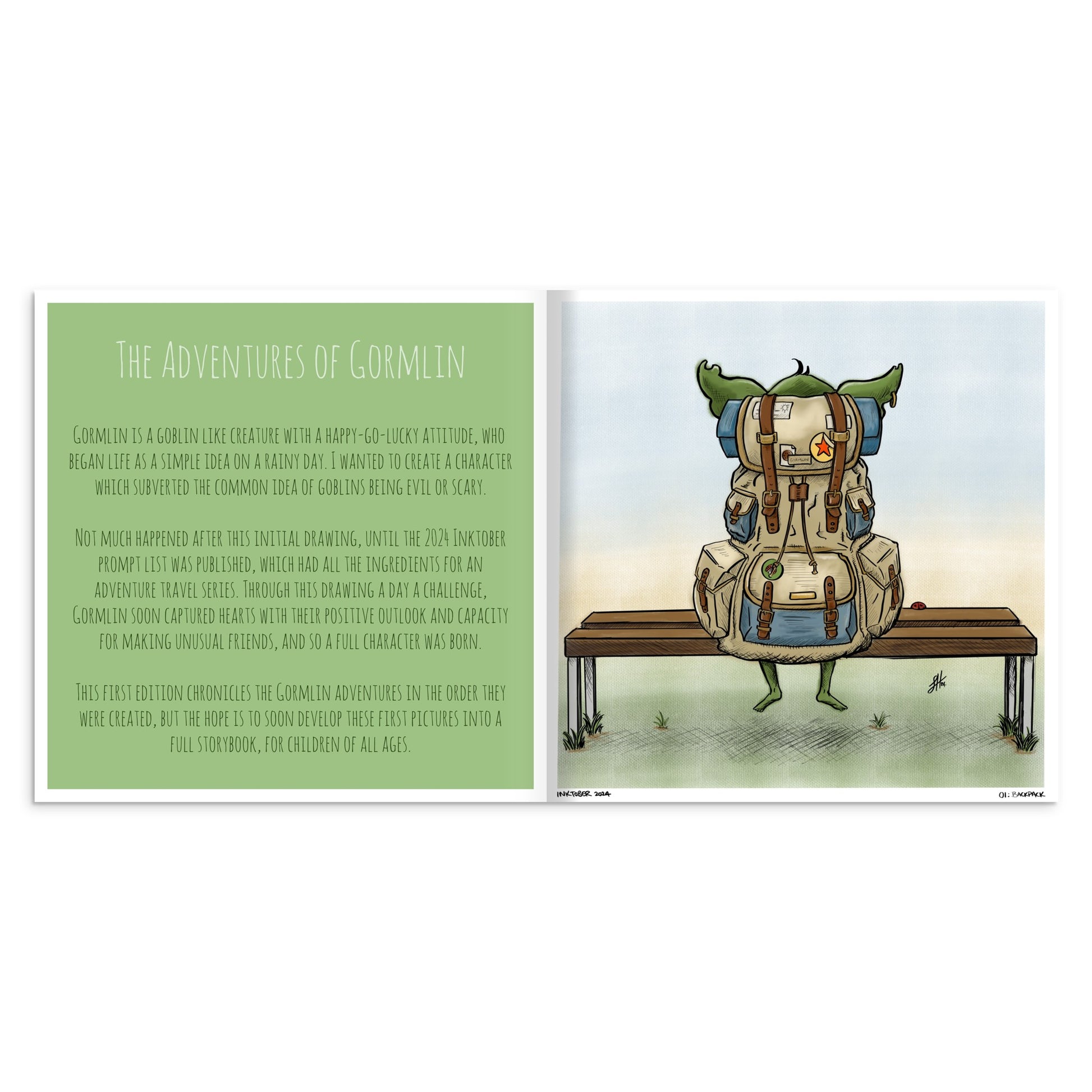 Sneak peek of The Adventures of Gormlin picture book by Sophie Hall.