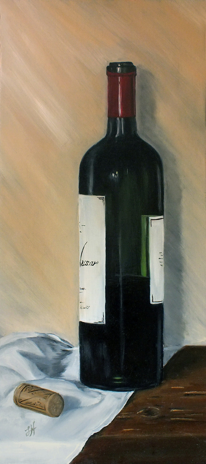 Bottle and Cork Oil Painting