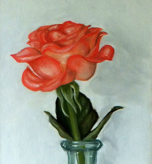Coral Rose Oil Painting