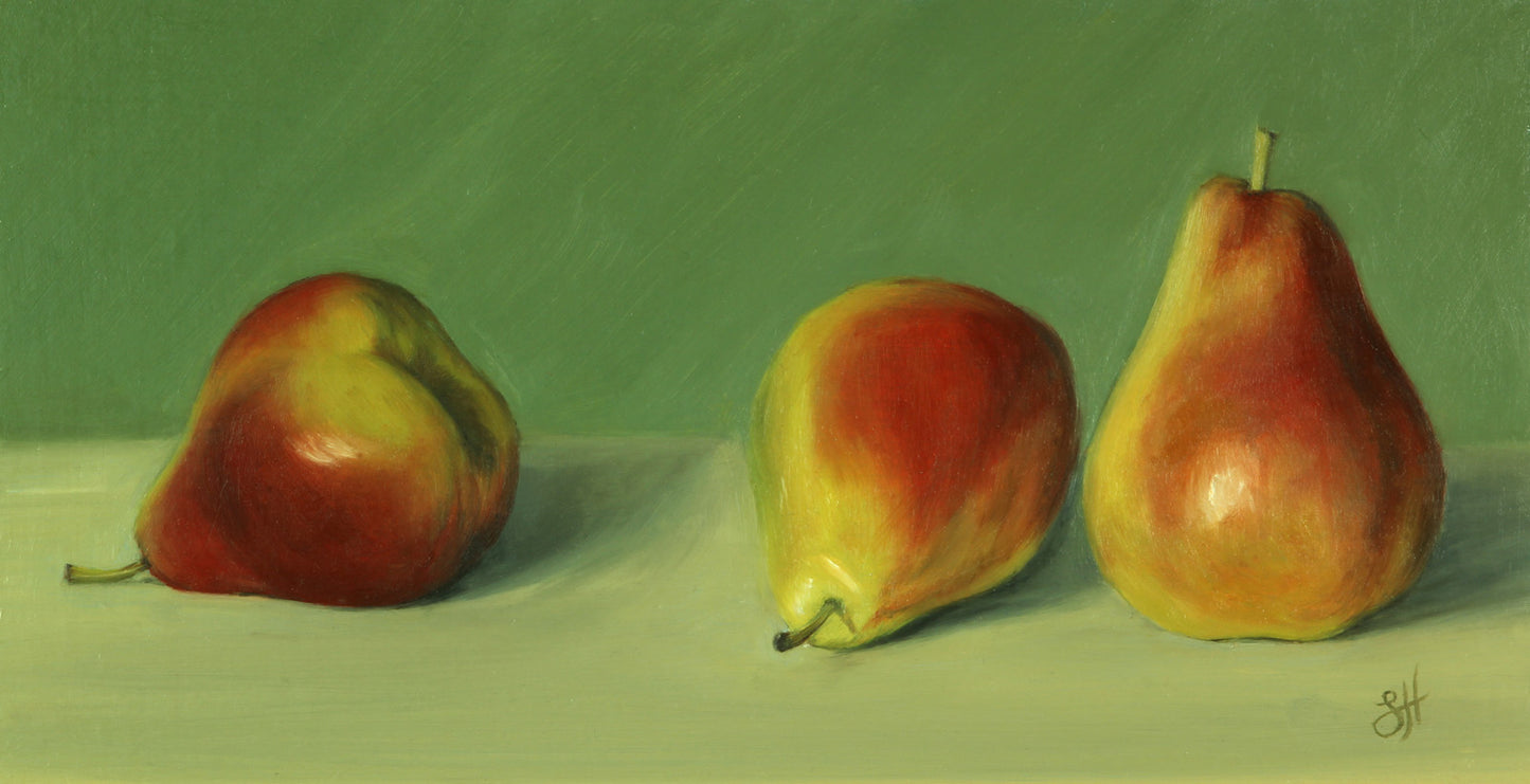 Three Forelle Pears Oil Painting